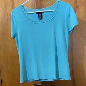 Apostrophe Teal Knit Top